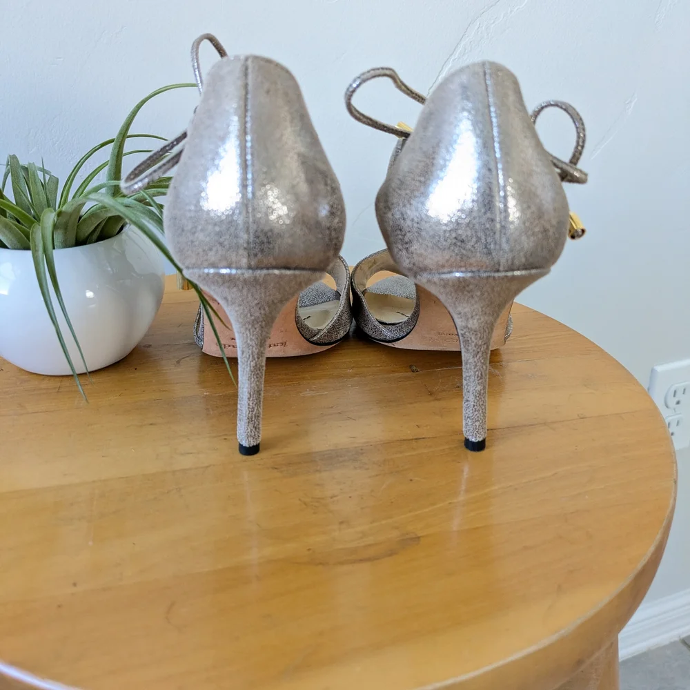 Kate Spade Metallic Silver High Heel Sandals - Picture 3 of 8